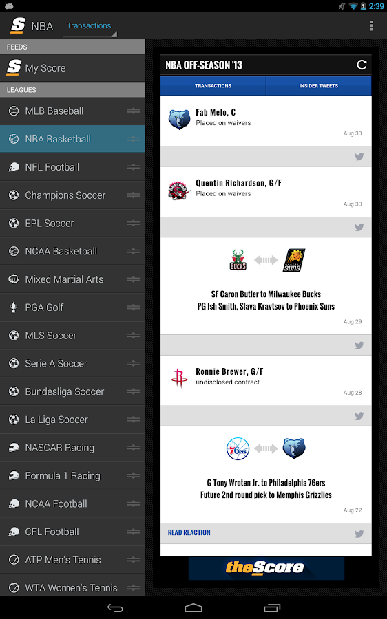 theScore: Sports & Scores - screenshot