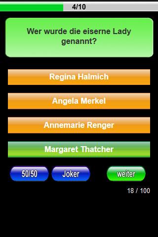 Wissens-Quiz Screen 2