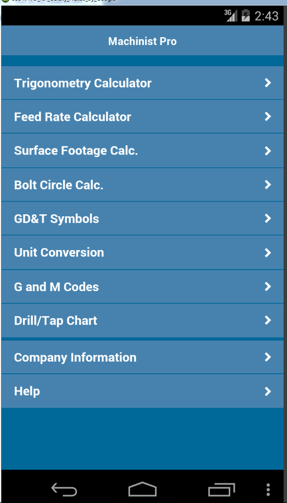Machinist Calculator Pro Screen 1
