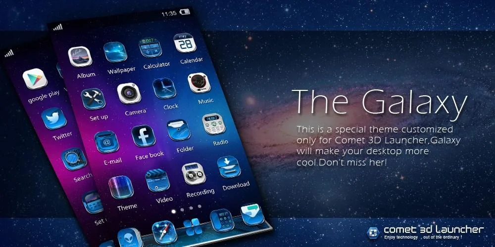 GALAXY COMET 3D LAUNCHER THEME - screenshot