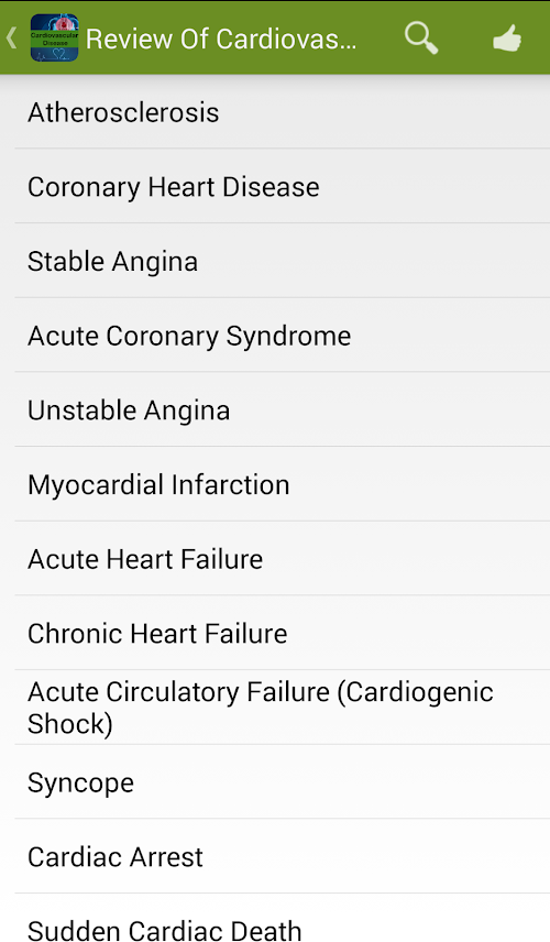 Android application Heart Diseases screenshort