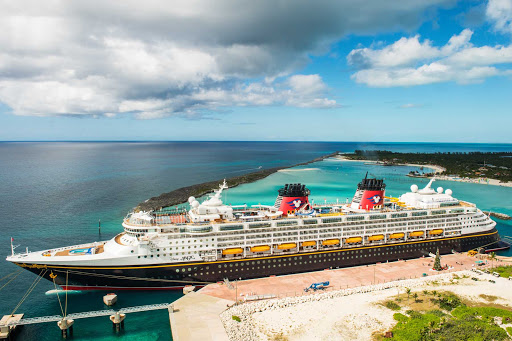 Disney-Magic-in-port - Disney Magic in port in the Caribbean.