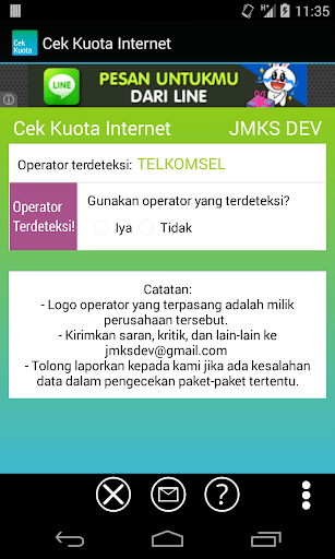 Cek Kuota Internet