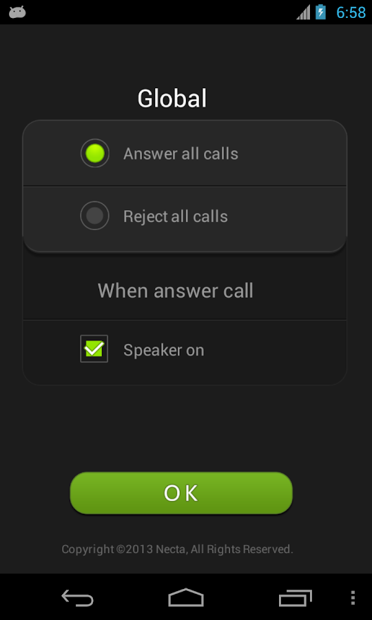 Accept call