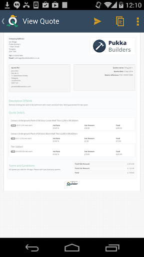 Quilder Estimate Quote Invoice