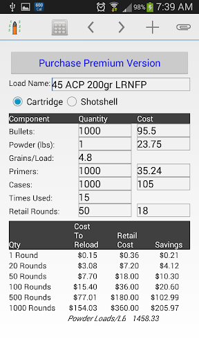 Reloading Calculator - Ammo