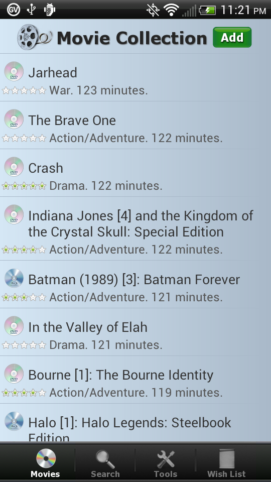 Android application Movie Collection + Inventory screenshort