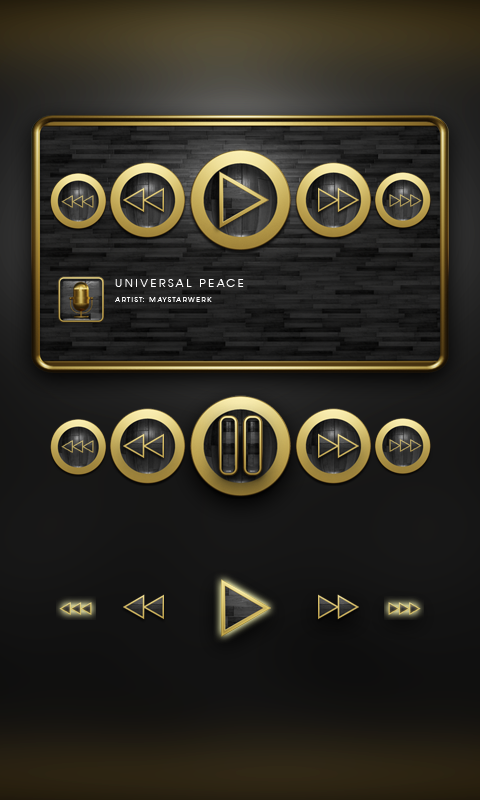 Poweramp Widget Black Wood Screen 2