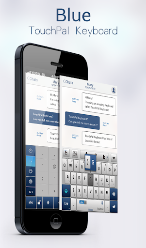 Blue TouchPal Emoji Keyboard