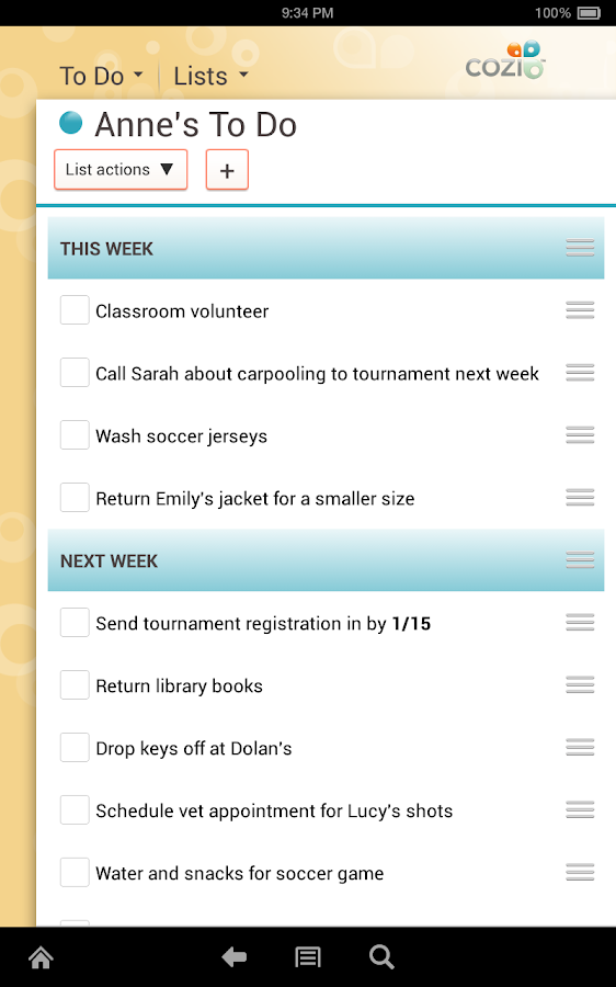 Cozi Family Calendar & Lists - screenshot