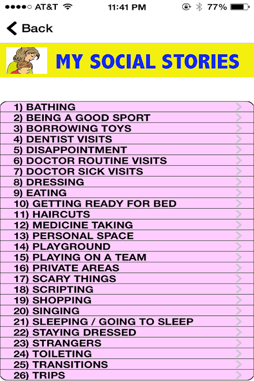Android application MySocialStories screenshort