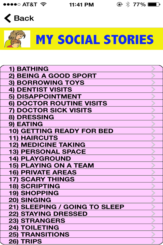 MySocialStories Screen 1