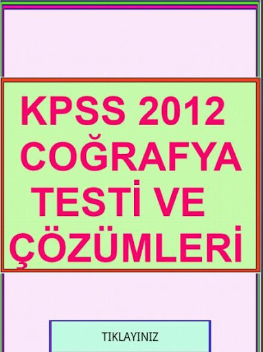 KPSS COĞRAFYA TESTİ ÇÖZÜMLERİ