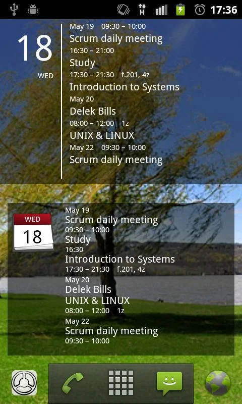 Simple Calendar Widget - screenshot