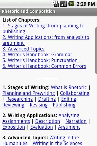Android application Rhetoric and Composition Study screenshort