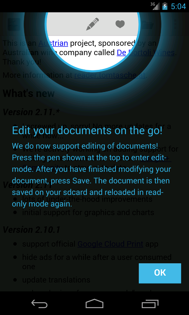 Android application LibreOffice & OpenOffice document reader | ODF screenshort