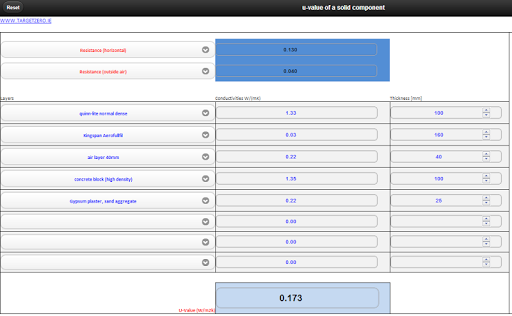 Passivhaus UValue Calculator