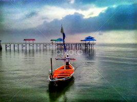 boat on the beach Kenjeran by Herry . -  