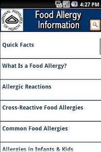 NIH: Food Allergy Information Screenshots 0