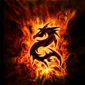 3D fire dragon 66 logo