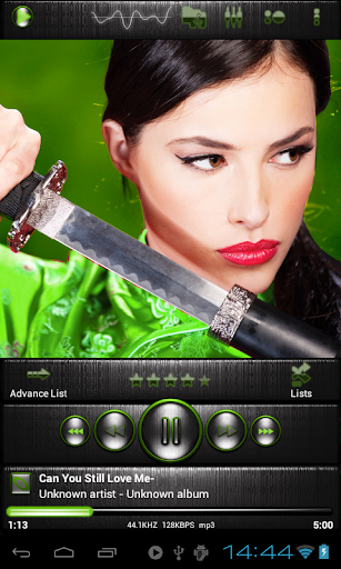 Poweramp skin STEEL OF I. LIME