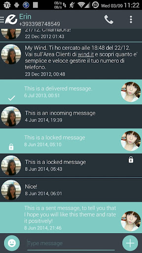 Theme DroidL Flat for SMS
