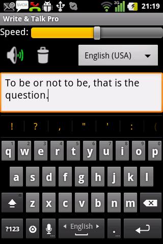 Android application Write and Talk screenshort