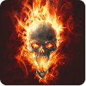 Magic Effect Skull in Fire LWP