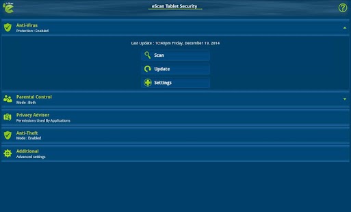 eScan - Tablet Antivirus Screenshots 1