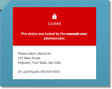 Device disable message screen