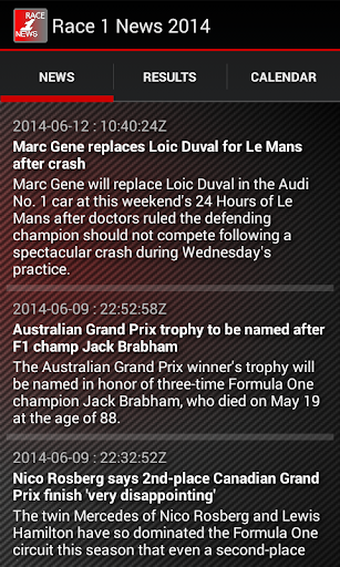 Race 1 News 2014