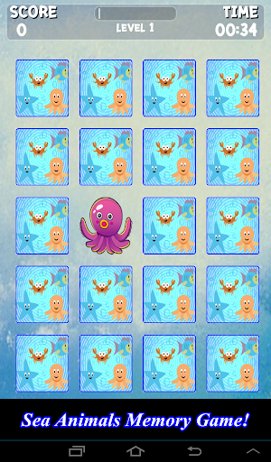 Sea Animals Memory Game Kids