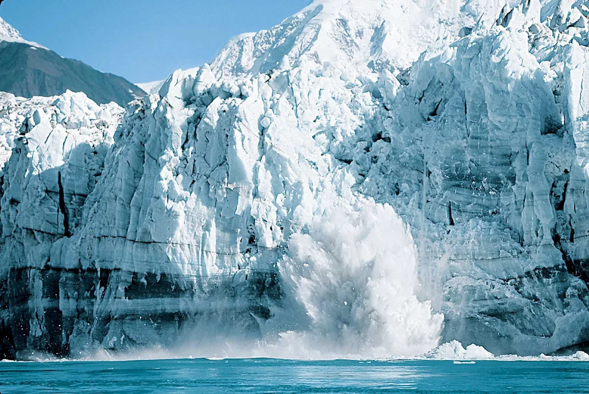 Princess-Cruises-Alaska-ice-calving - Ice calving (where chunks of glacier fall into the water) in Alaska.