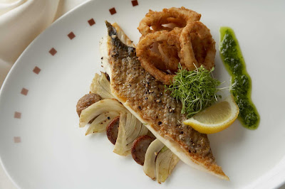 A sea bass dish at Celebrity Cruises's Murano restaurant.