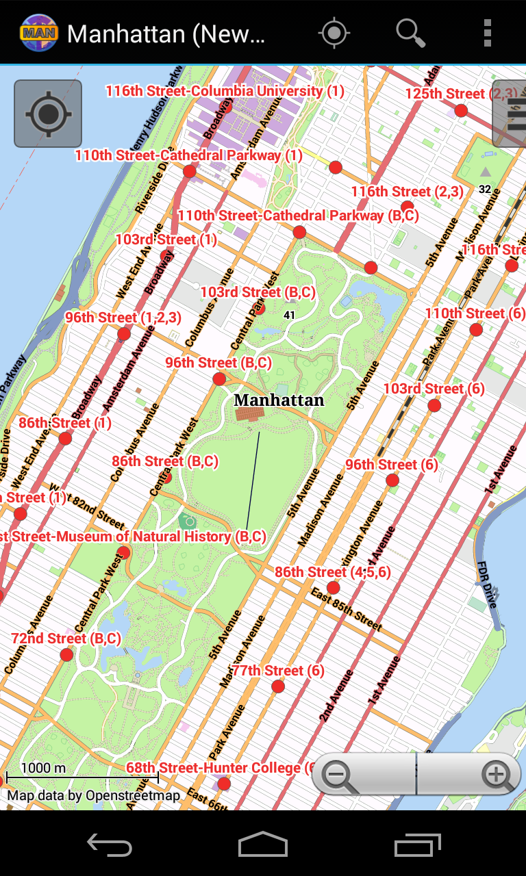Android application Manhattan Offline City Map screenshort