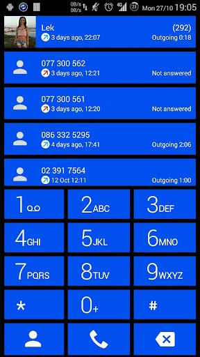 Dialer theme Cards Cobalt