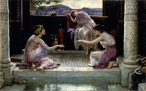 psyche in the Temple of Love Edward poynter painting Vintage Poster Wall Decor