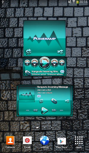 Poweramp widget Turquoise Glas