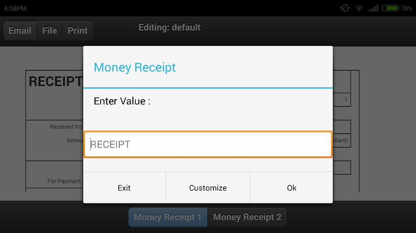 Money Receipt Screen 3