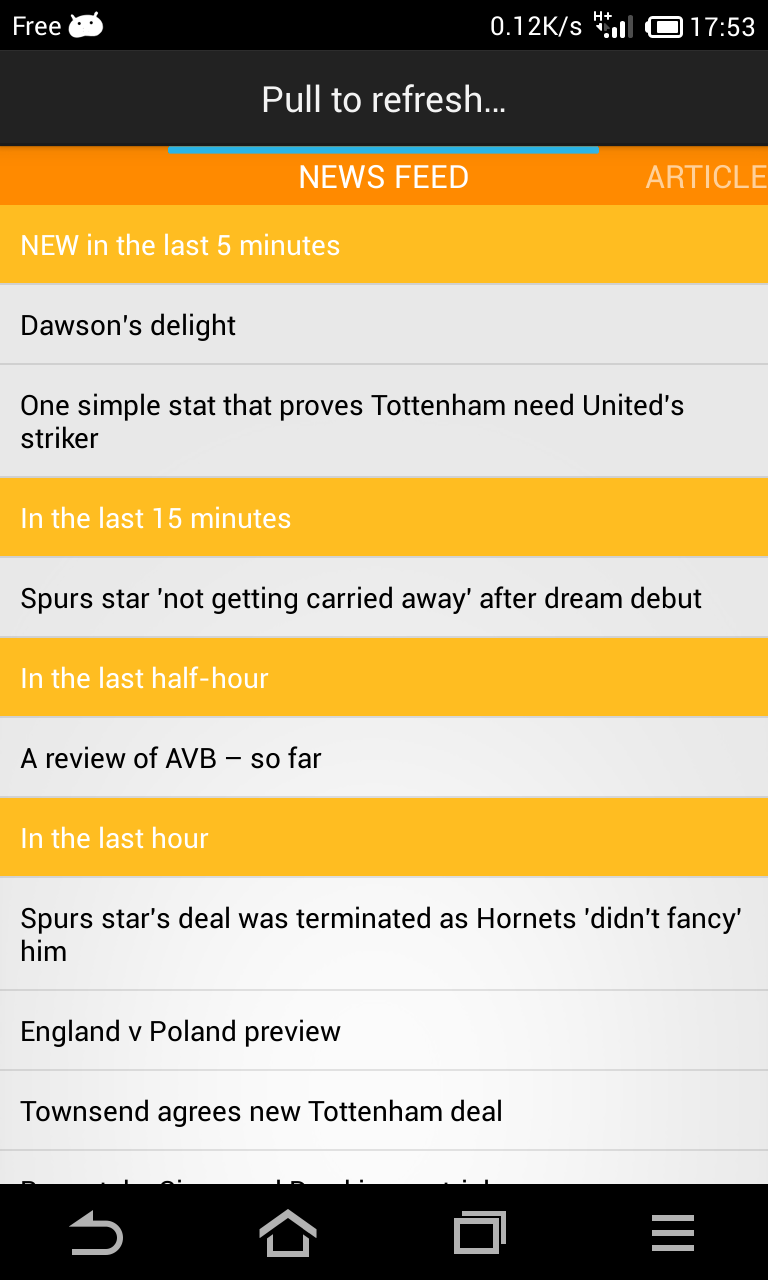 NewsNow Screen 2