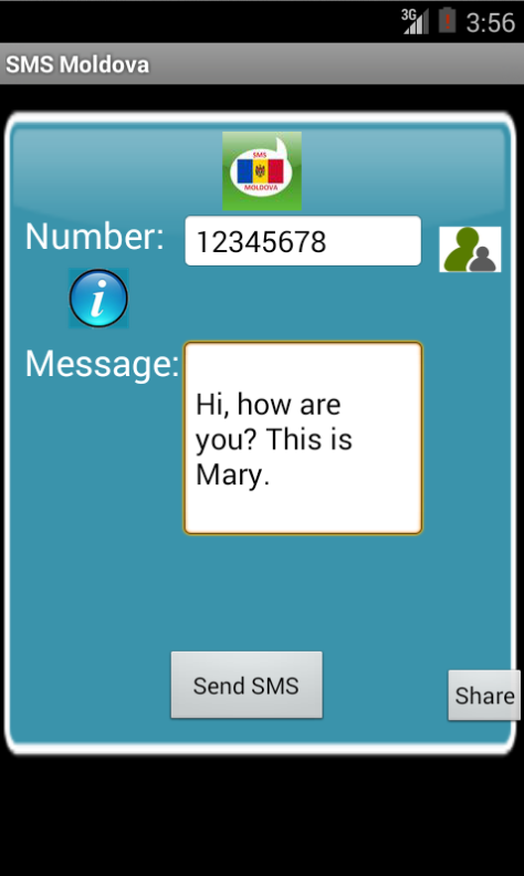 Free SMS Moldova Screen 1