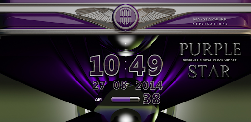 Изображения Digi Clock Widget Purple Star на ПК с Windows