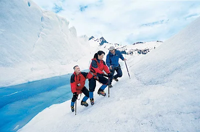 Princess Cruise passengers on a glacier hike in Alaska.