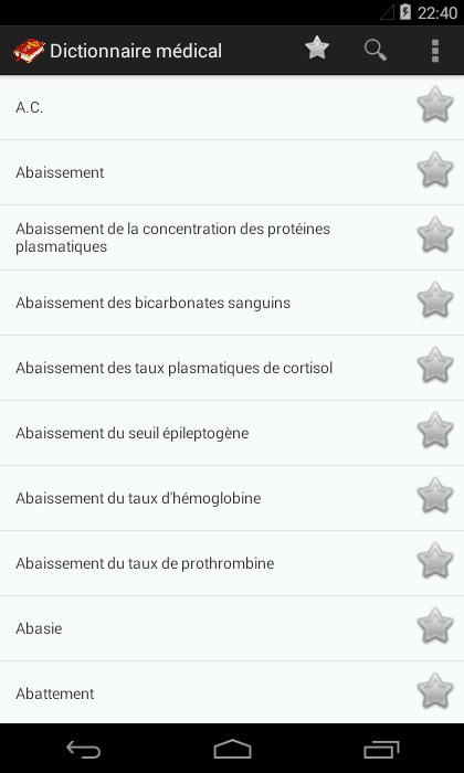 Android application Medical Terminology Dictionary screenshort