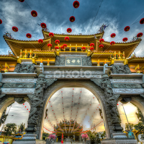 HDR of the Temple Gate by Ah Chun - Buildings & Architecture Places of Worship