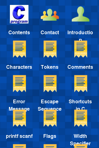 Android application Learn C in simple way screenshort