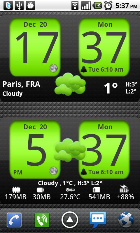 Flip Clock xTheme Widget 4x2 Screen 1