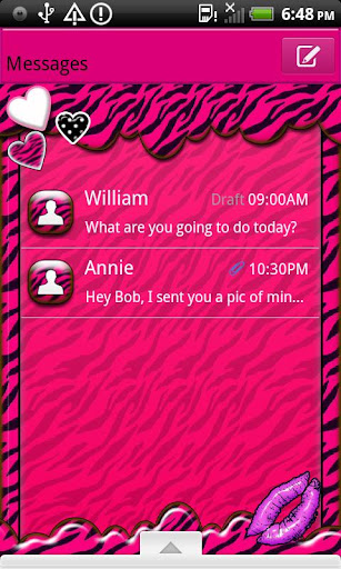 【免費個人化App】GO SMS THEME/HotPinkZebra4U2-APP點子