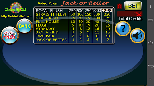 Android application Jack or Better Video Poker screenshort