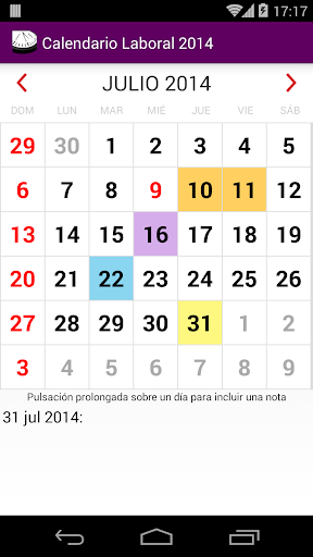 Calendario 2015 Argentina